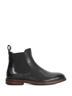Dune London Black Standard Fit Maisen Stitch Rand Chelsea Boots