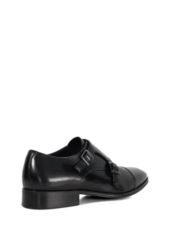 Dune London Black Standard Fit Solutions Toecap Double Monk Shoes