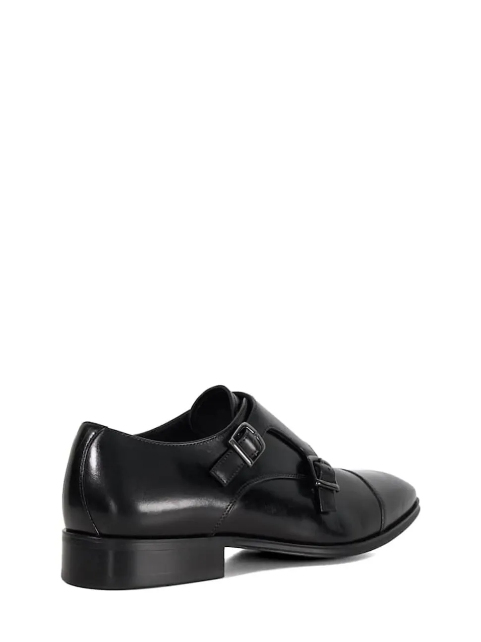 Dune London Black Standard Fit Solutions Toecap Double Monk Shoes