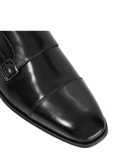 Dune London Black Standard Fit Solutions Toecap Double Monk Shoes