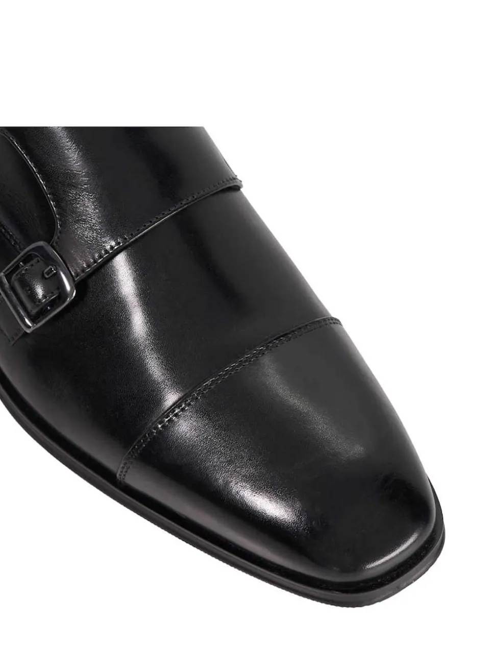 Dune London Black Standard Fit Solutions Toecap Double Monk Shoes