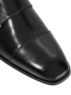 Dune London Black Standard Fit Solutions Toecap Double Monk Shoes
