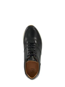 Dune London Black Standard Fit Trilogy Perforated Runner Trainers