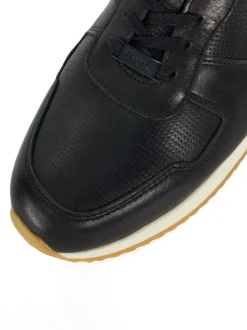 Dune London Black Standard Fit Trilogy Perforated Runner Trainers
