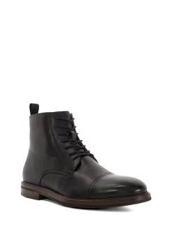 Dune London Black Standard Fit Matias Toecap Detail Ankle Boots
