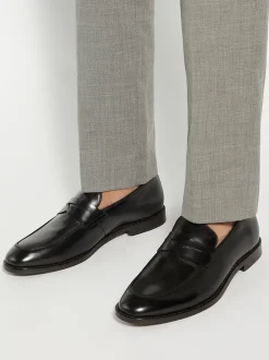 Dune London Black Surrey Suede Penny Loafers