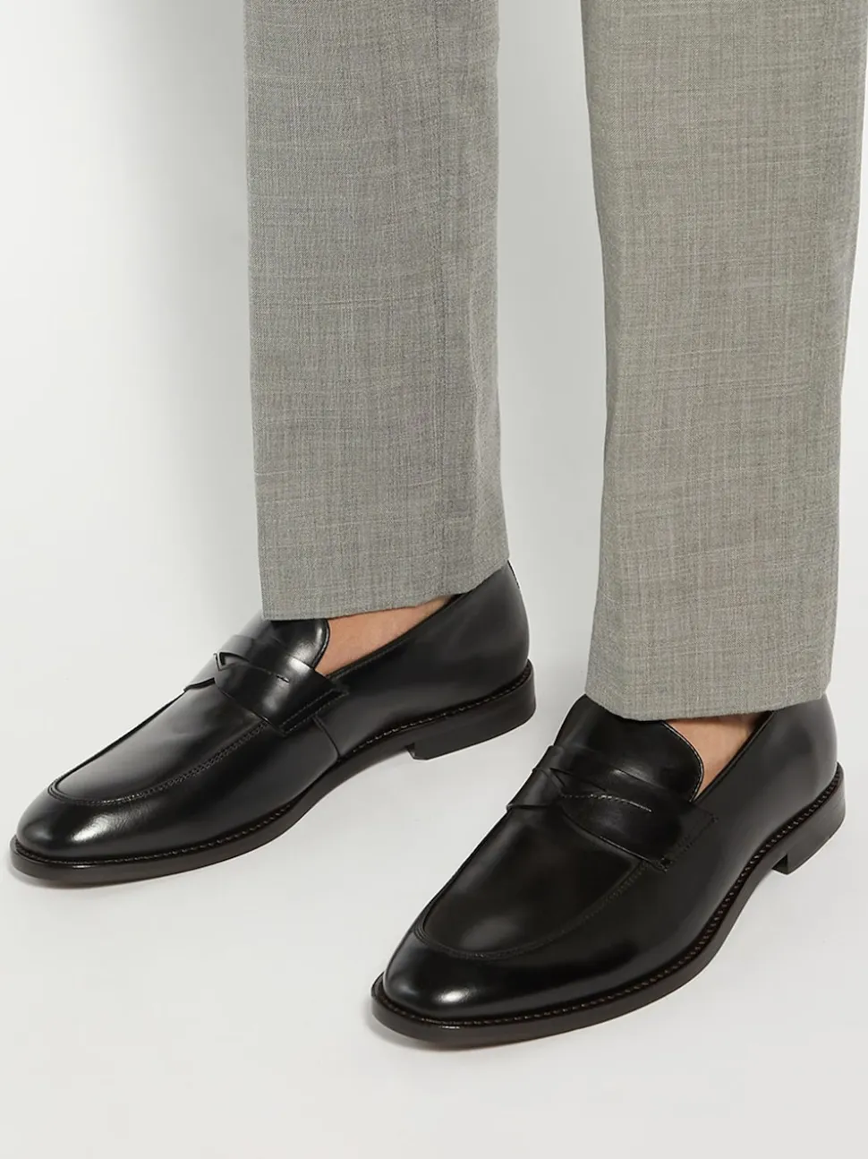 Dune London Black Surrey Suede Penny Loafers
