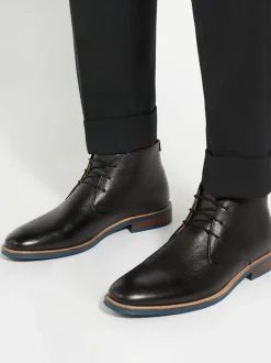 Dune London Black Wide Fit Millers Comfort Sole Chukka Boots