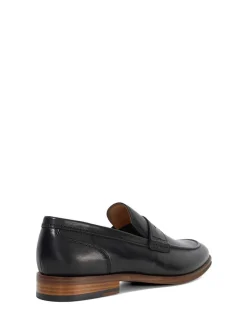 Dune London Black Wide Fit Sulli Natural Sole Penny Loafers