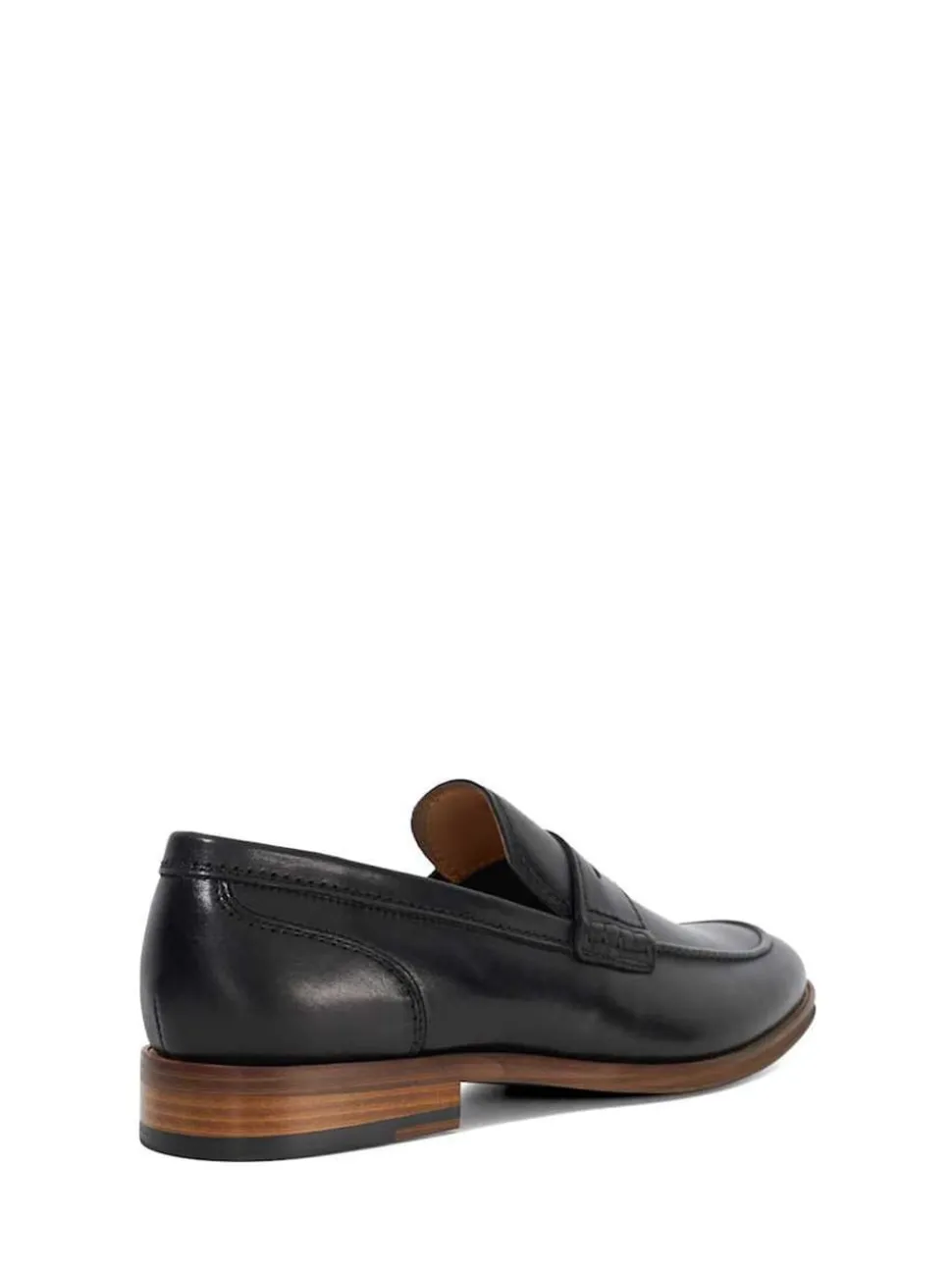 Dune London Black Wide Fit Sulli Natural Sole Penny Loafers