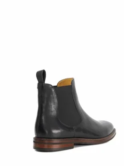 Dune London Black Wide Fit Maisen Stitch Rand Chelsea Boots