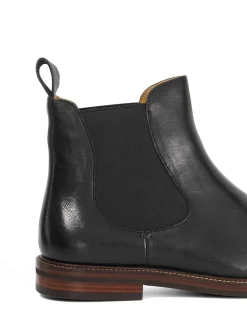 Dune London Black Wide Fit Maisen Stitch Rand Chelsea Boots