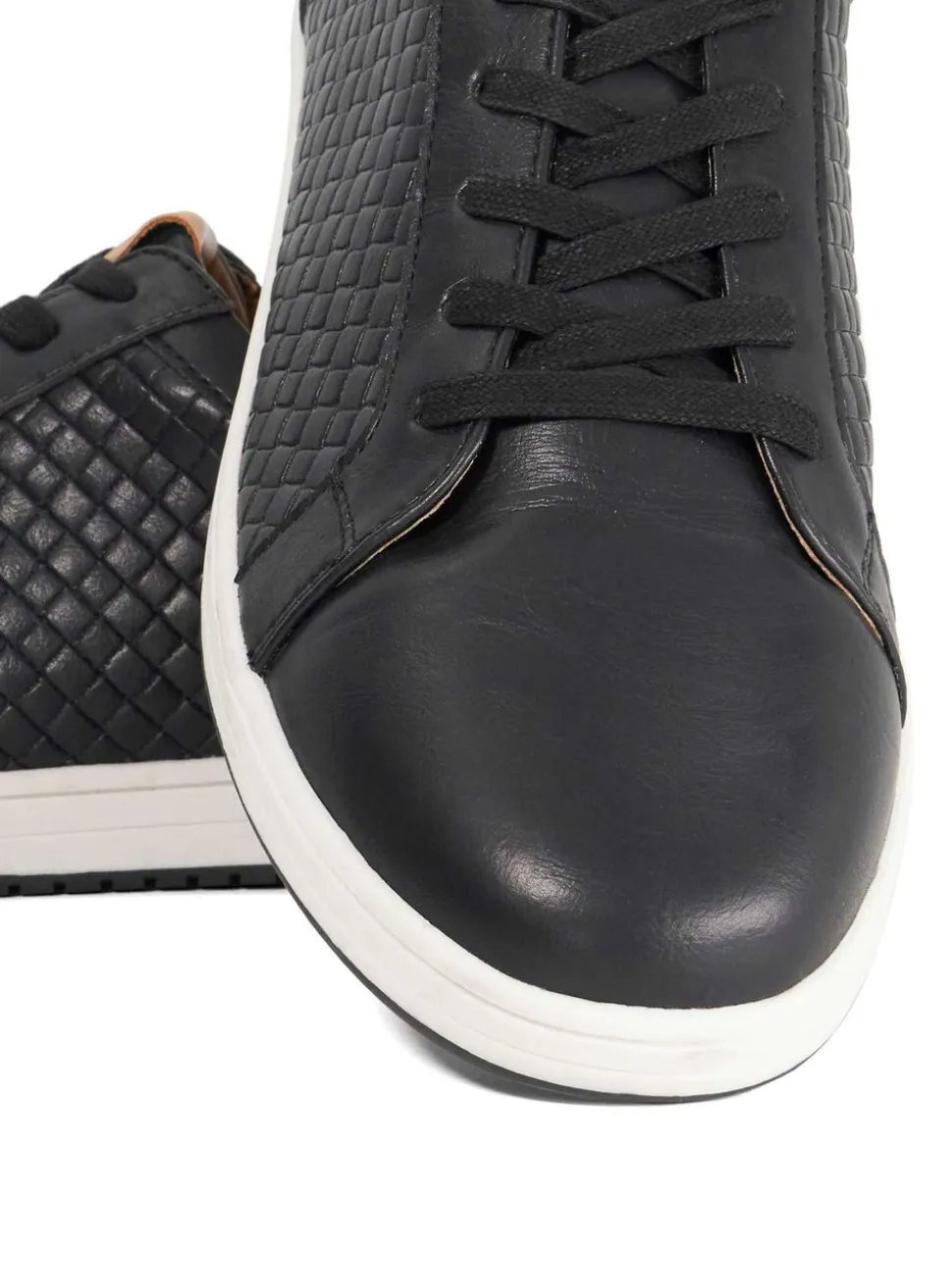Dune London Black Wide Fit Tezzy Weave Trainers