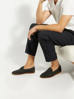 Dune London Blue Brickles Woven Loafers