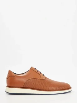 Dune London Brown Bow Perf Wedges Gibson