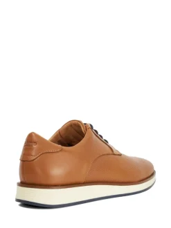 Dune London Brown Bow Perf Wedges Gibson