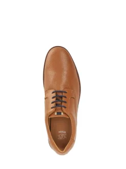Dune London Brown Bow Perf Wedges Gibson