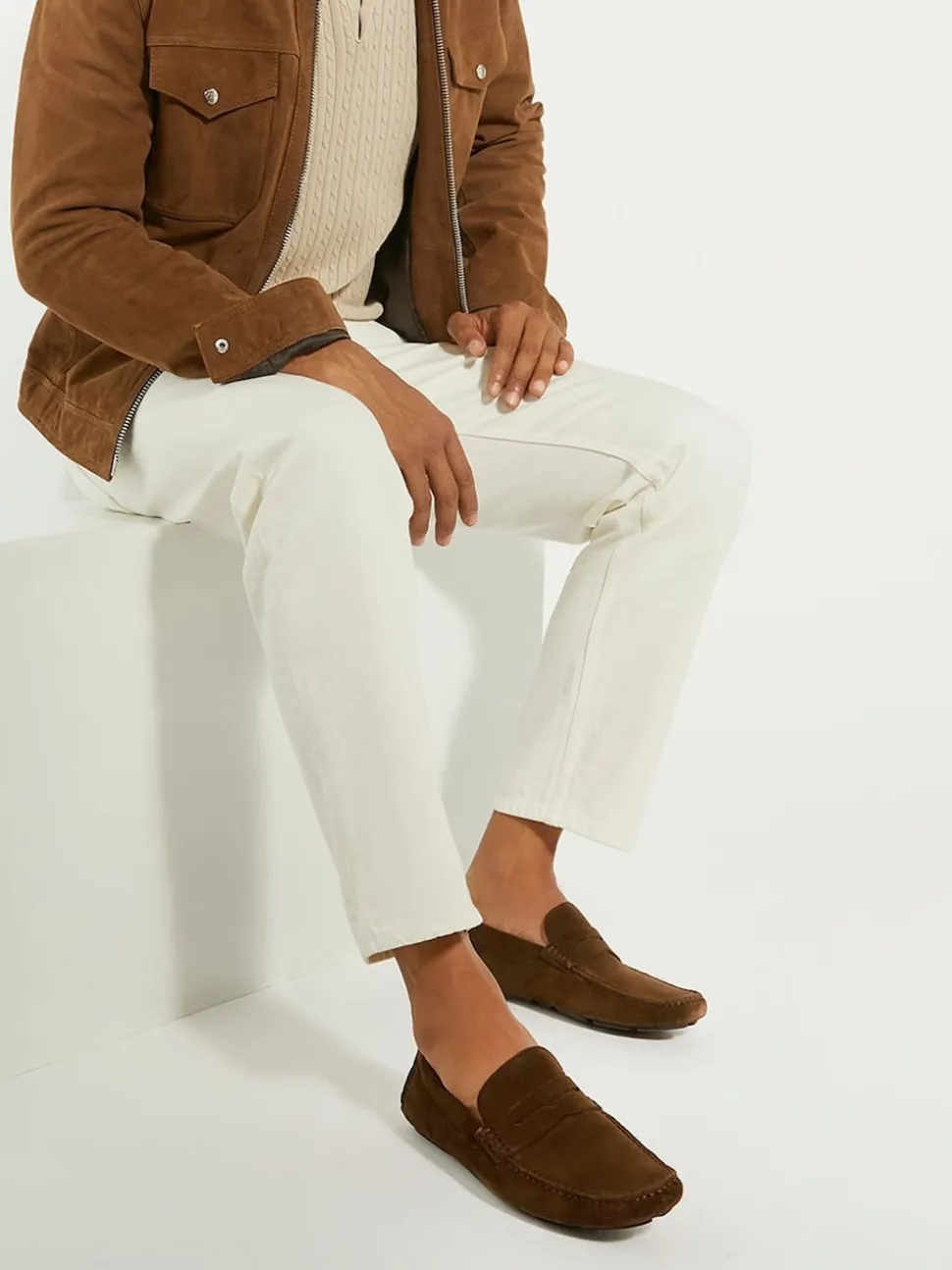 Dune London Brown Bradlay Saddle Driver Shoes
