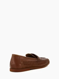 Dune London Brown Brickles Woven Loafers