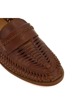 Dune London Brown Brickles Woven Loafers