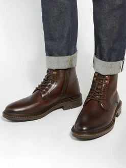 Dune London Brown Calio Lace Up Boots