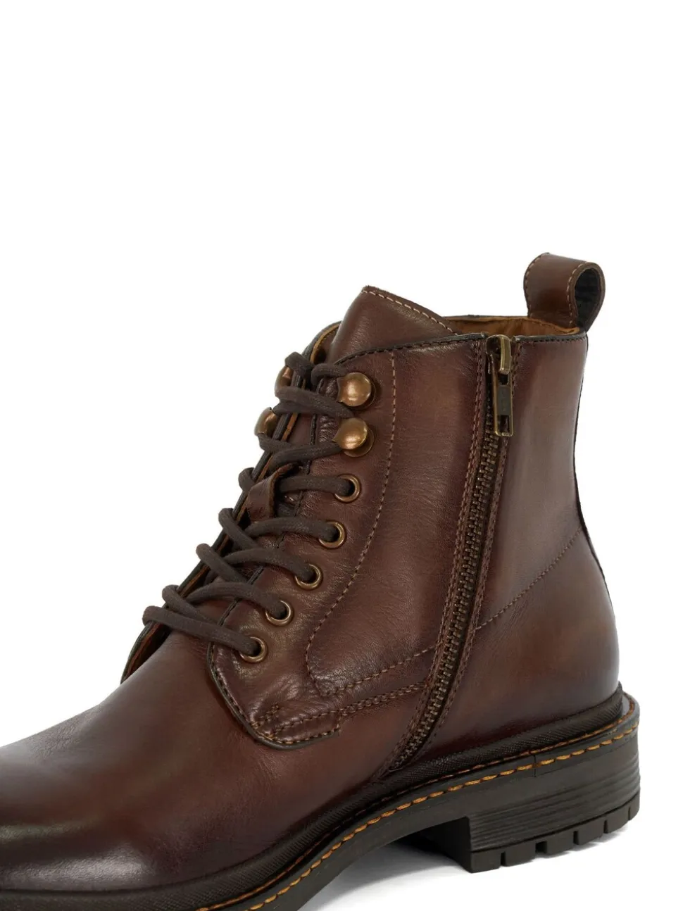 Dune London Brown Calio Lace Up Boots