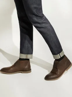 Dune London Brown Cashed Chukka Boots