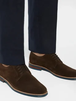 Dune London Brown Chrome Wide Fit Stanleyy Soft Leather Gibson Shoes
