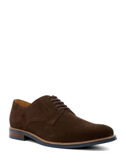 Dune London Brown Chrome Wide Fit Stanleyy Soft Leather Gibson Shoes