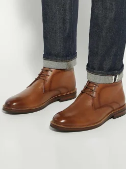 Dune London Brown Maxxy Contrast Rand Chukka Boots