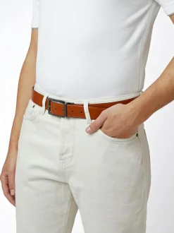 Dune London Brown Opra Reversible Leather Belt