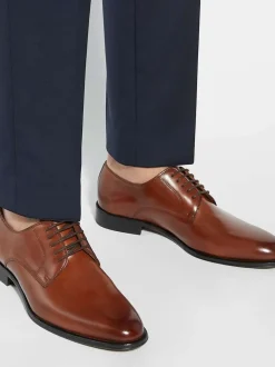 Dune London Brown Salisbury Classic Derby Patent Shoes