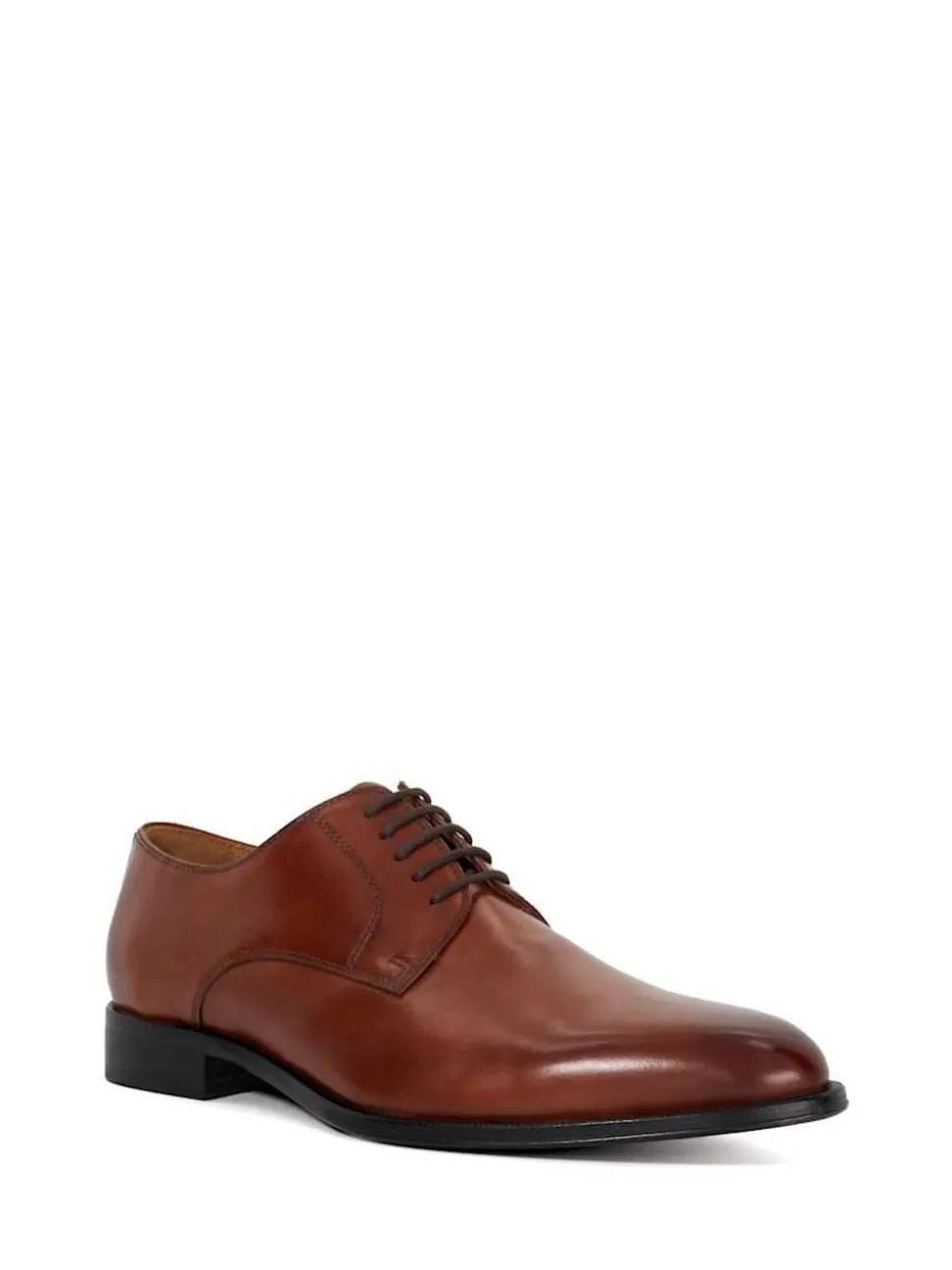 Dune London Brown Salisbury Classic Derby Patent Shoes