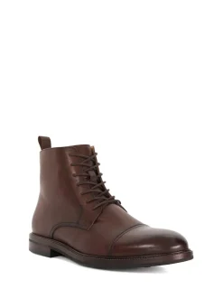 Dune London Brown Standard Fit Matias Toecap Detail Ankle Boots