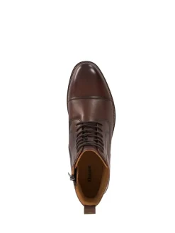 Dune London Brown Standard Fit Matias Toecap Detail Ankle Boots