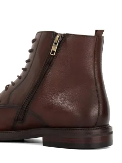 Dune London Brown Standard Fit Matias Toecap Detail Ankle Boots