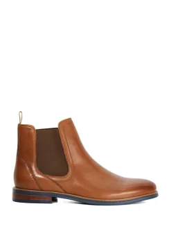 Dune London Brown Standard Fit Mckinley Constrast Sole Chelsea Boots