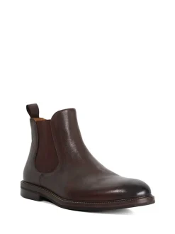 Dune London Brown Standard Fit Maisen Stitch Rand Chelsea Boots