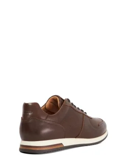 Dune London Brown Trilogy Wide Fit Perforated Runner Shoes