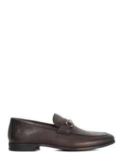 Dune London Brown Wide Fit Seymore Flex Sole Trim Loafers