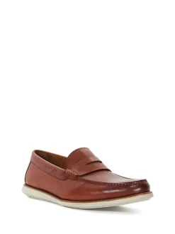 Dune London Brown Wide Fit Berkly Sole Loafers