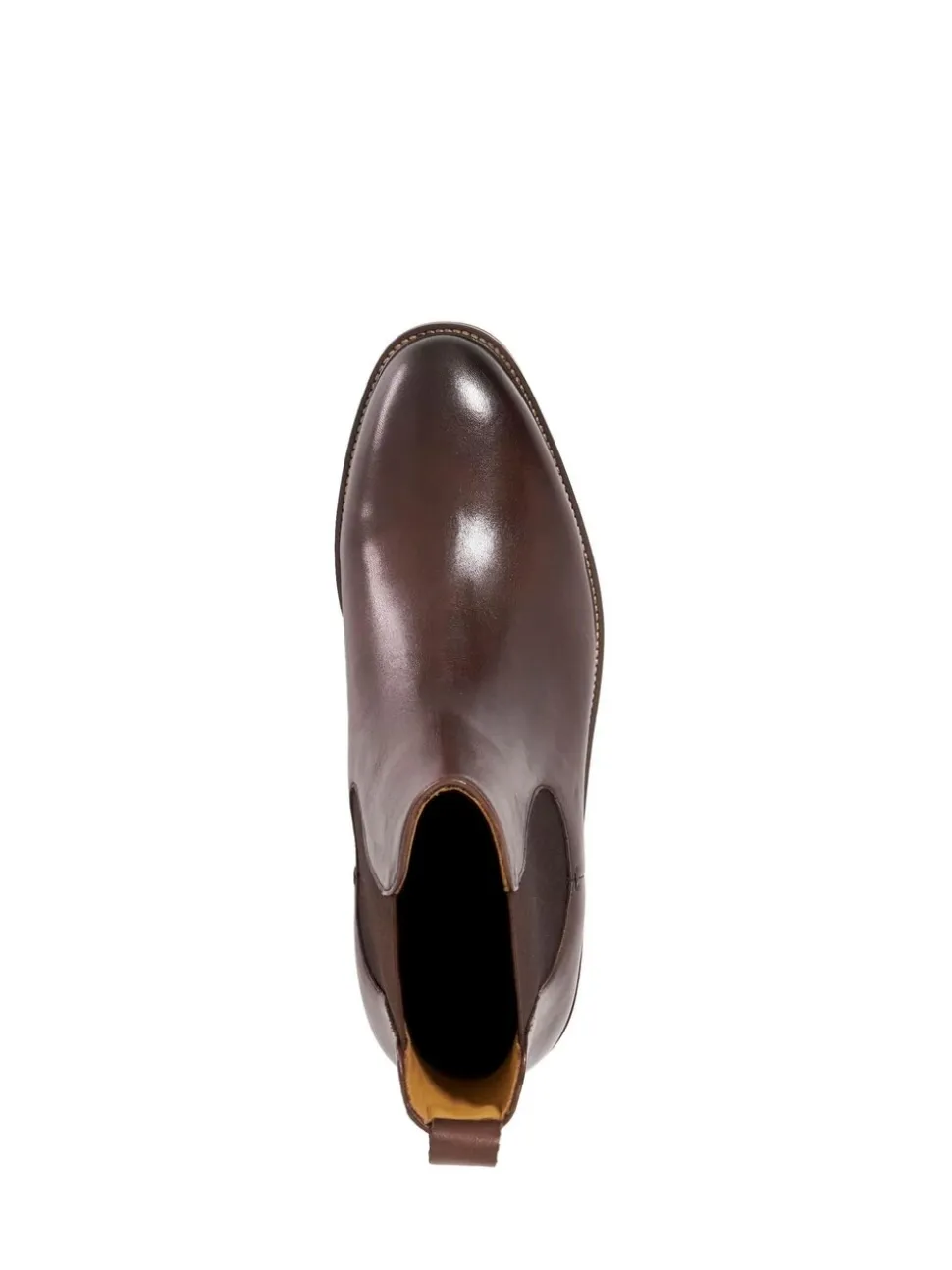 Dune London Brown Wide Fit Maisen Stitch Rand Chelsea Boots
