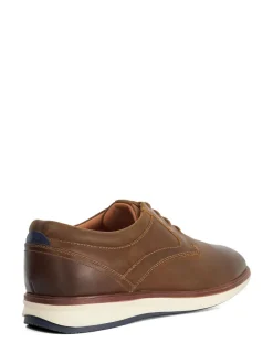 Dune London Brown Wide Fit Brydon Hybrid Sole Gibson Shoes