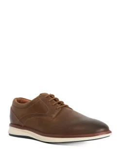 Dune London Brown Wide Fit Brydon Hybrid Sole Gibson Shoes