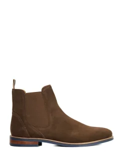 Dune London Brown Wide Fit Mckinley Constrast Sole Chelsea Boots