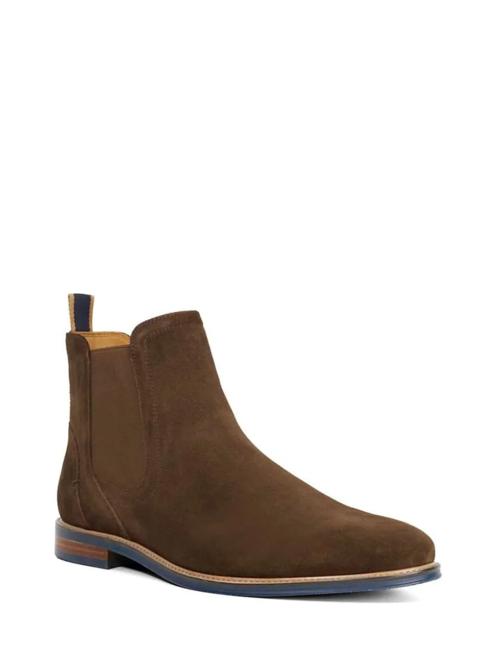 Dune London Brown Wide Fit Mckinley Constrast Sole Chelsea Boots
