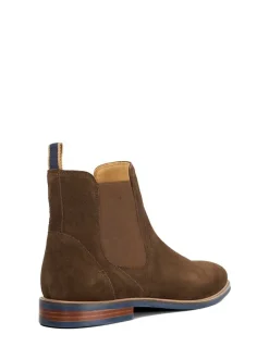 Dune London Brown Wide Fit Mckinley Constrast Sole Chelsea Boots