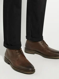Dune London Brown Wide Fit Charleys Ankle Boots