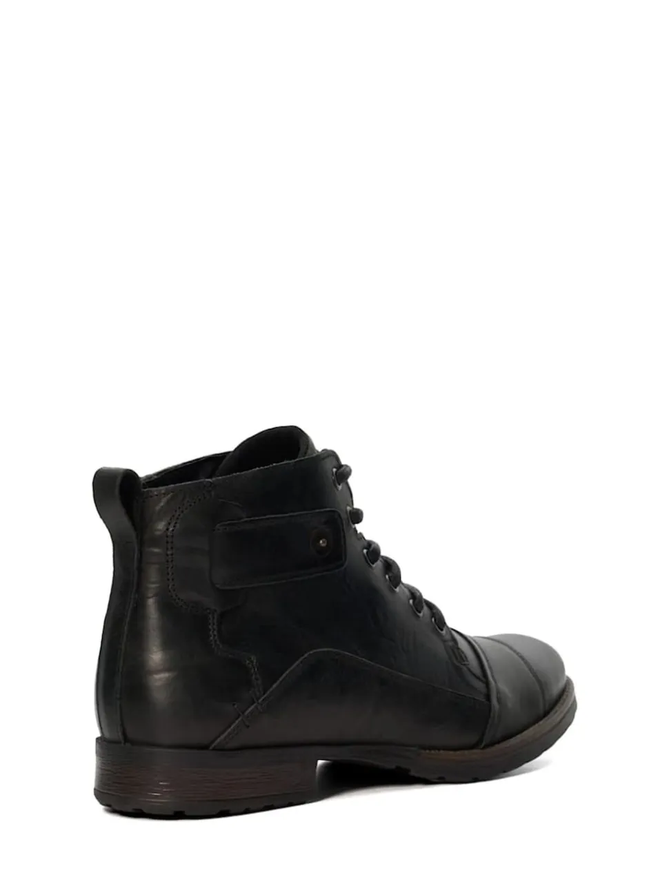 Dune London Charcoal Black Standard Fit Heavy Duty Leather Simon Ankle Boots