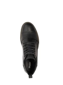 Dune London Charcoal Black Standard Fit Heavy Duty Leather Simon Ankle Boots